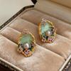 Miki 2025 Autumn/Winter Retro Floral Pearl Earrings for Women
