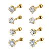 Set 4 18G Stainless Steel Cartilage Ring Earrings Zircon Helix Tragus Daith Piercing Jewelry for Women Girls' Wedding Daith