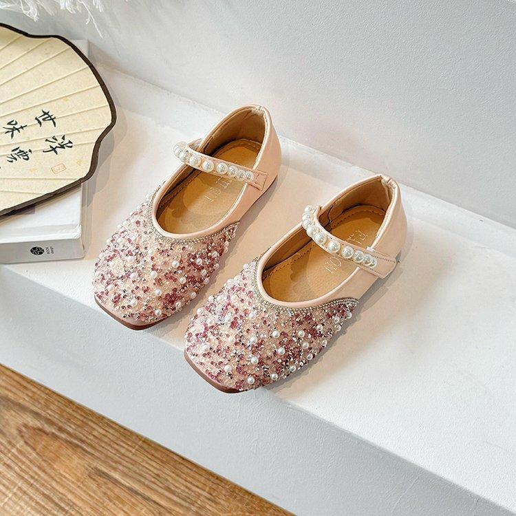 

Туфли принцессы для девочек весна и осень хрустальные туфли детские туфли 2025 новые с платьем одинарные туфли кожаные туфли для маленькой девочки мягкая подошва 34 розовый