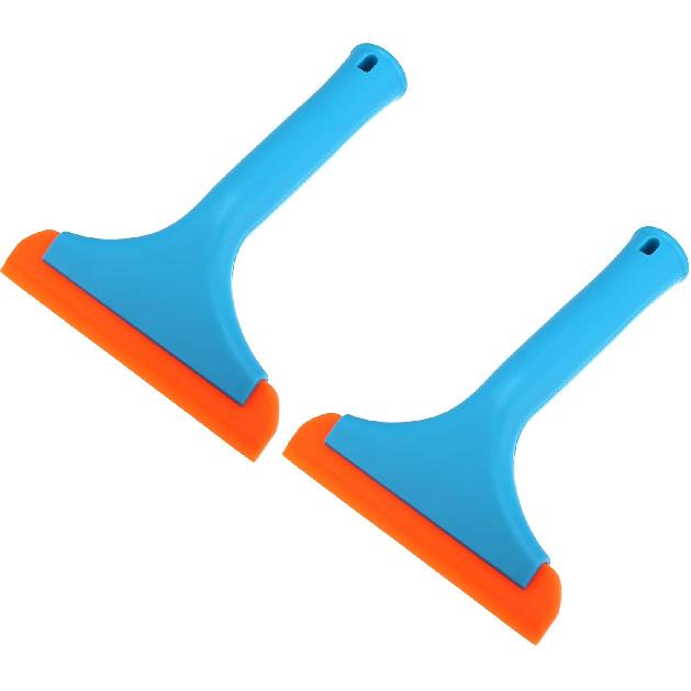 2 Pcs Universal Window Mirror Car Windshield Squeegee - Car Water Blade Water Wiper Shower Squeegee - Silicone Blue синий