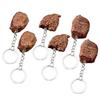 Pack of 6Pcs Artificial Steak Keychain Key Holder Bag Charm For Key Organization and Backpacks Keychain Accessories
