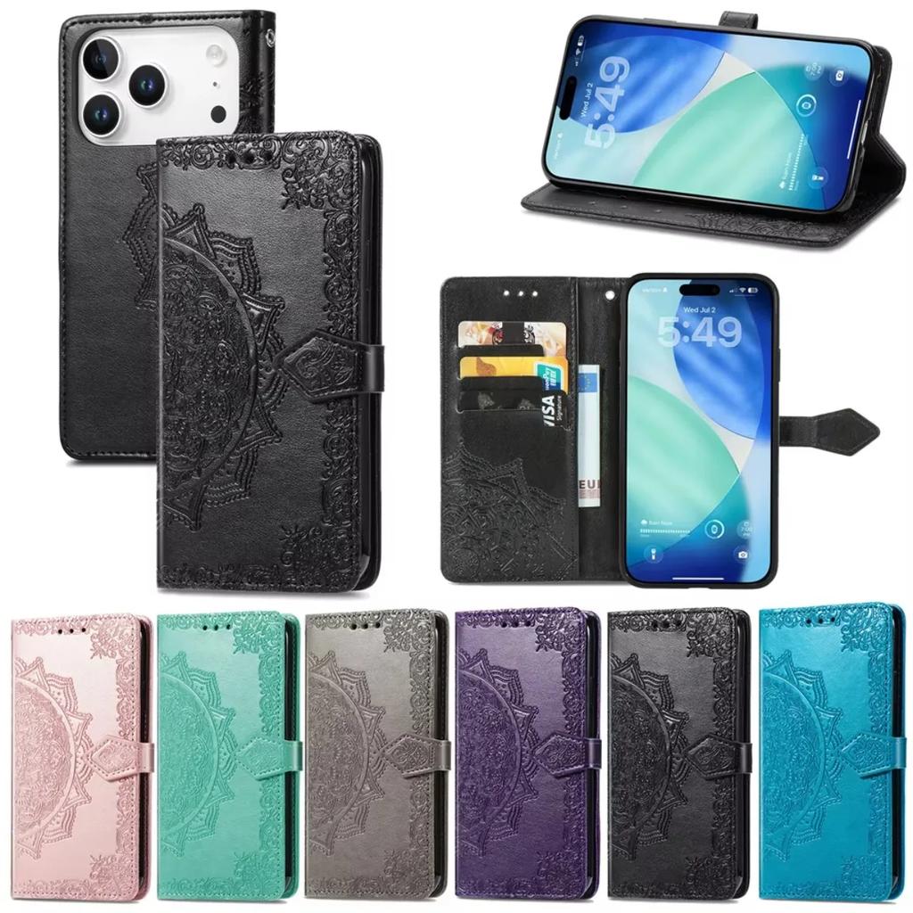 PU Leather Wallet with Card Holder Phone Case Purse Stand Cover for Apple IPhone 17 Air 16E 15 14 Plus 13 12 11 Pro Max X XR XS