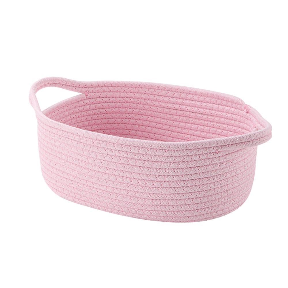 Cartoon Woven Cotton Rope Storage Basket for Cat, Remotes, Sundries, and Cosmetics