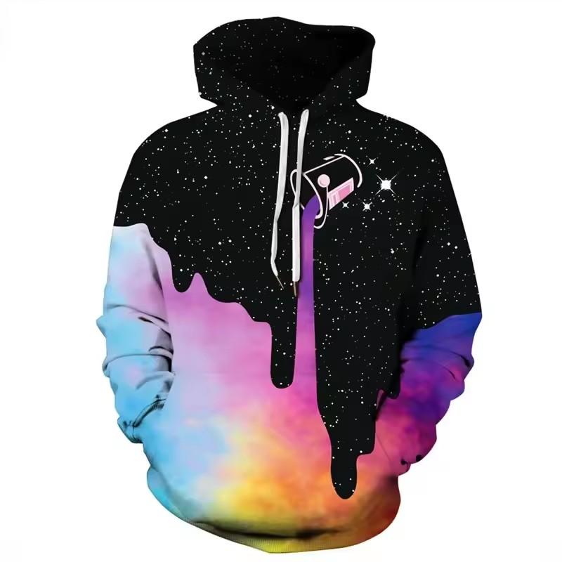 Men's Hoodie Cartoon Cat Print Y2k Sweatshirt Harajuku Hooded Shirt Pullover Casual Oversized Long Sleeve Top Men's Clothing