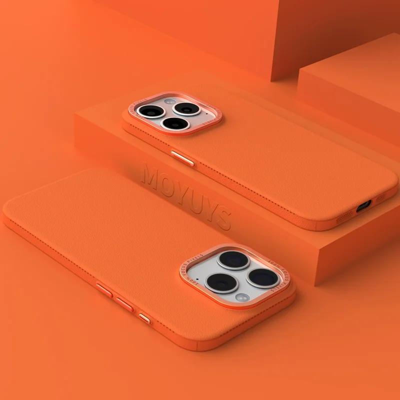 Luxury Metal Camera Protection Leather Texture Case for iPhone 15 14 Plus 13 12 16 Pro Max Soft Silicone Matte Shockproof Cover