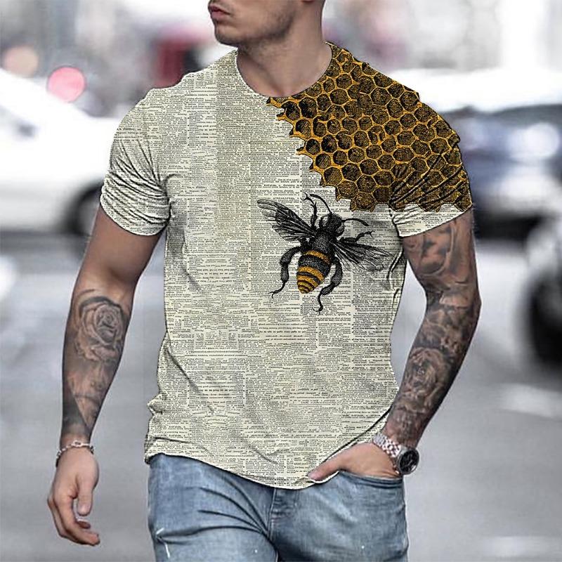 Men's Unisex Bee Graphic Prints Shirt T Shirt Tee Short Sleeve T Shirt 3D Print Crew