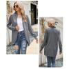 GMXIA Women's Solid Color Print Mid-length Sweater Coat Temperament Loose Knit Autumn Winter Long Sleeve V-Neck Jackets & Coats