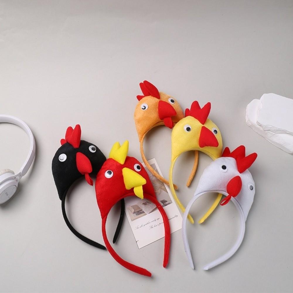 Cartoon Chicken Headband Funny Animal Hair Accessories Decorative Chick Headwear Festival