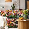 New Simple and Fashionable Tulip Flower Series Linen Single-sided Printed Pillow Case Sofa Decoration