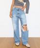 M.M.M Damaged Wide Denim_Light Blue