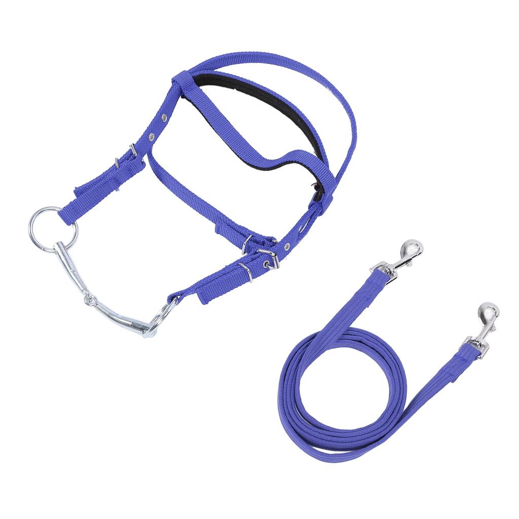 Horse Bridle Rein Nylon Stylish Adjustable Horse Bridle Headstall Equestrian Rein Blue L( For Horses with Shoulder