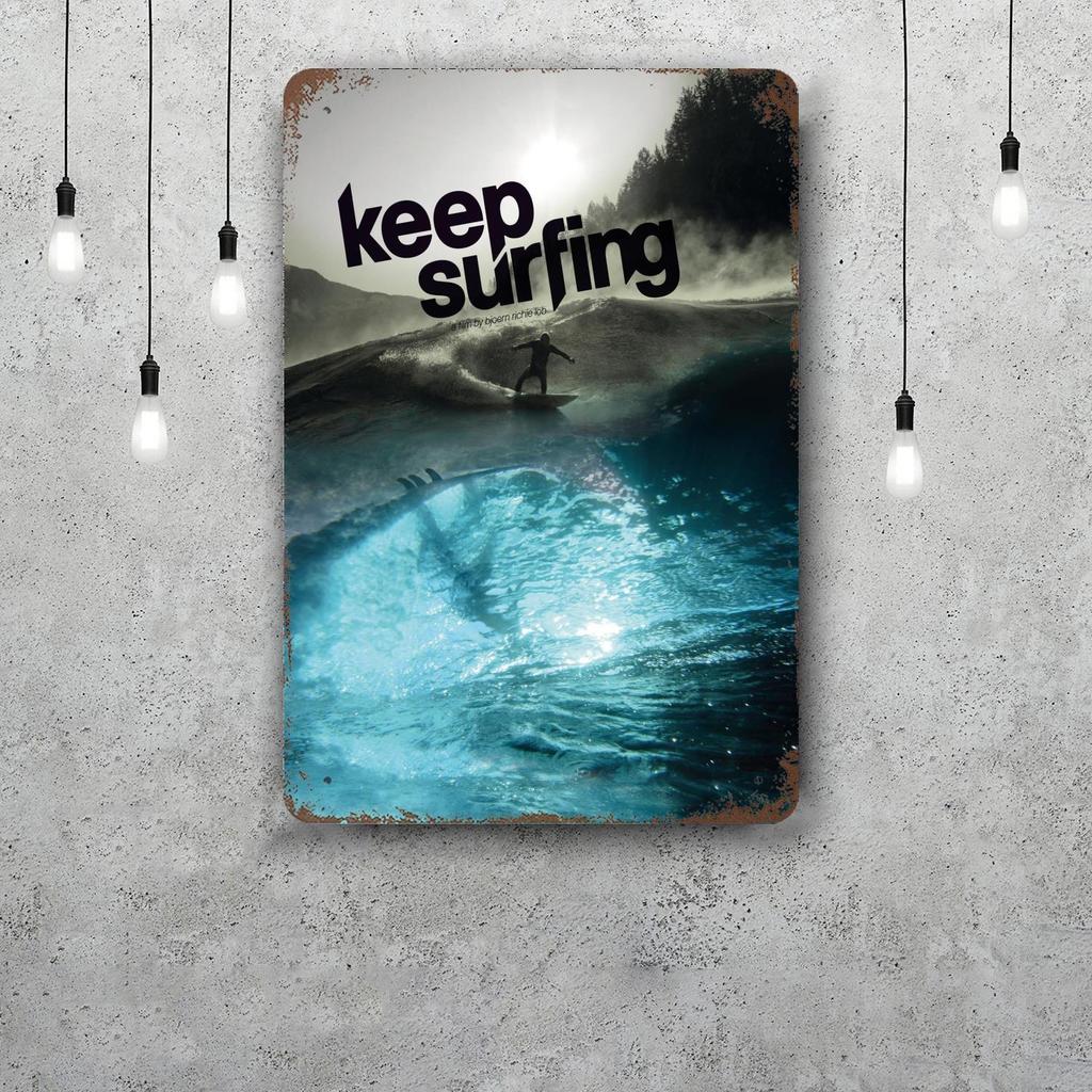 surfing Vintage Metal Tin Signs Posters Decor Retro Metal Plaque Wall Art Decor for Garage Bar