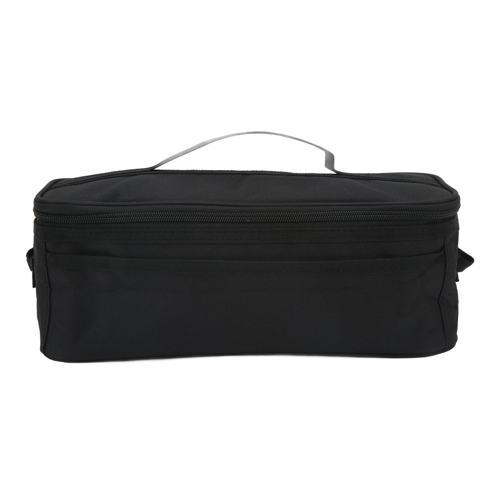 

Camping Bag Large Capacity Double Zipper Tableware Storage Bag with Handle for Outdoor Black чорний