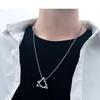 Geometric Square & Triangle Titanium Steel Necklace Set for Couples - Trendy Unisex Pendant Jewelry