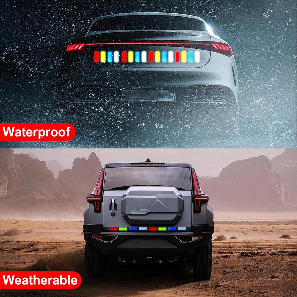 10pcs Car Bumper Reflective Stickers 3x8cm Reflective Warning Strip Tape Safety Secure Reflector Decals for Enhanced Visibility