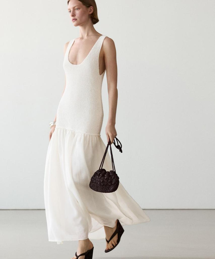 Masimodutti Linen Blend Long Dress