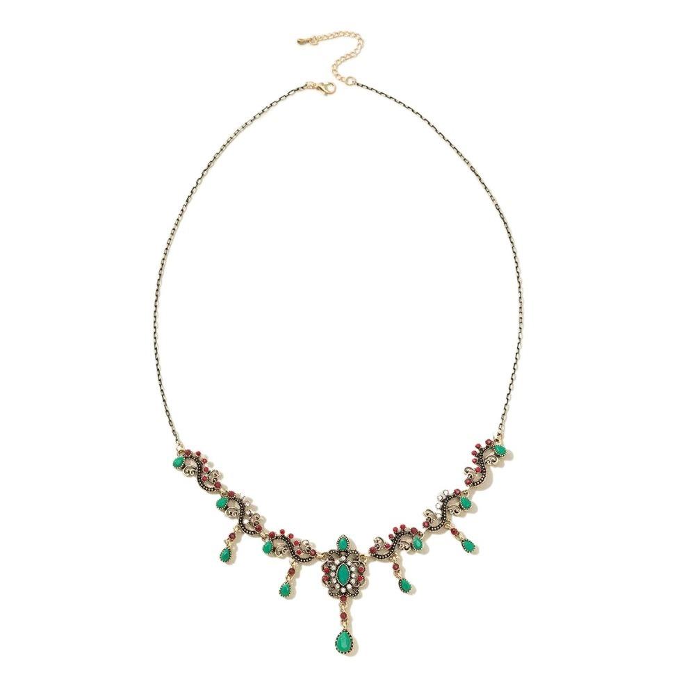 Vintage Tibetan Tassel Necklace Rhinestone Forehead Chain Fashion Ethnic Style Necklace  Wedding