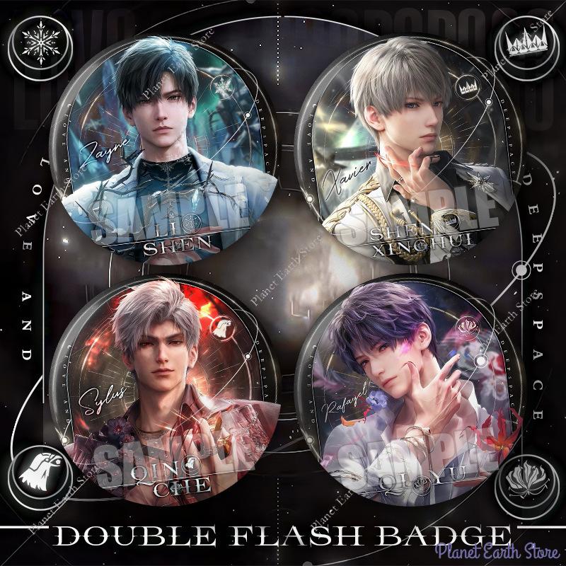 2025 75MM Love and Deepspace Sylus Rafayel Zayne Xavier Caleb Anime Flash Breeder Badge Emblem Brooch Cospaly Cartoon Gifts New
