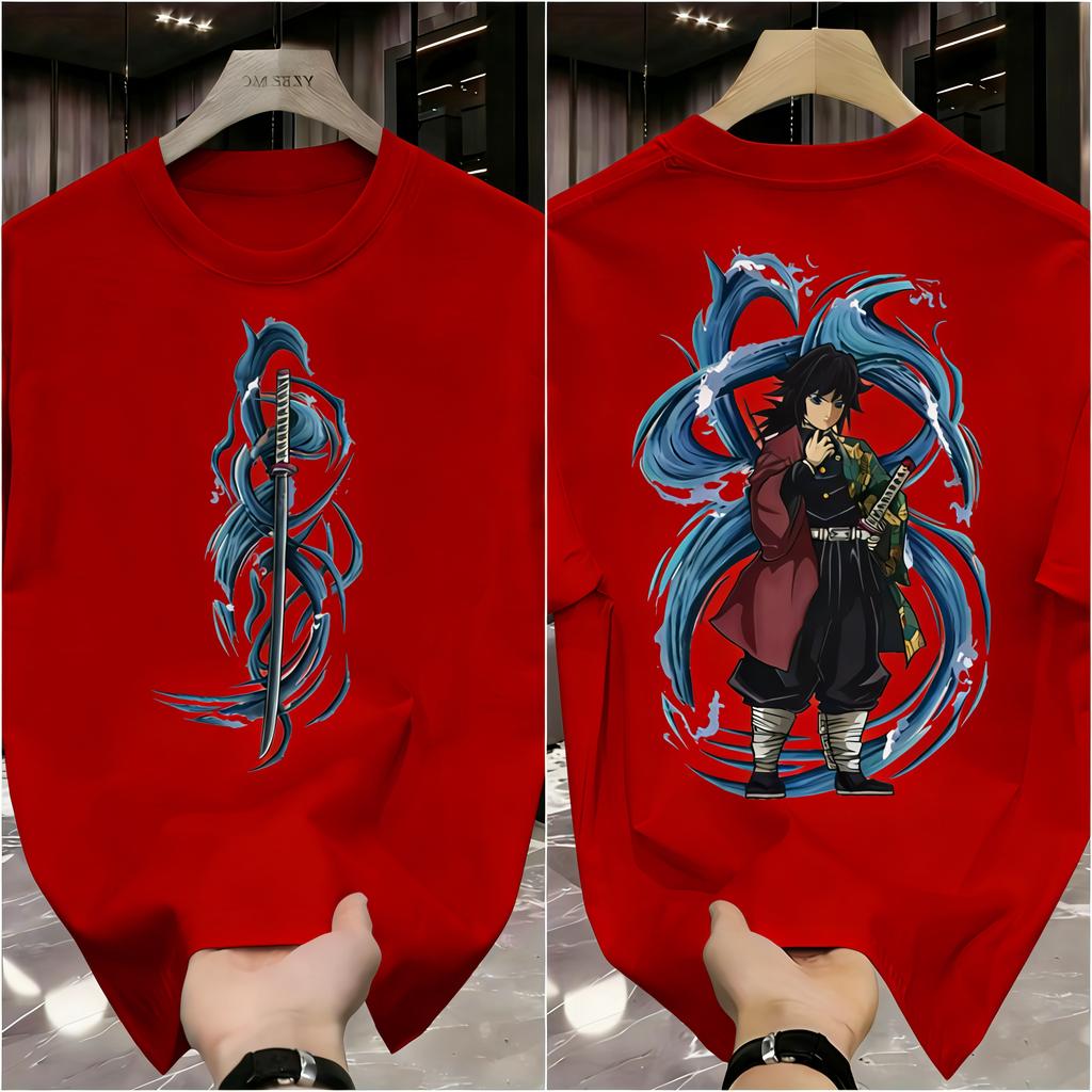 Plus Size Demon Slayer Anime Printed Unisex Women Tshirt Summer Casual Parent Child Top Fashion Street Wear Y2K Harajuku Style
