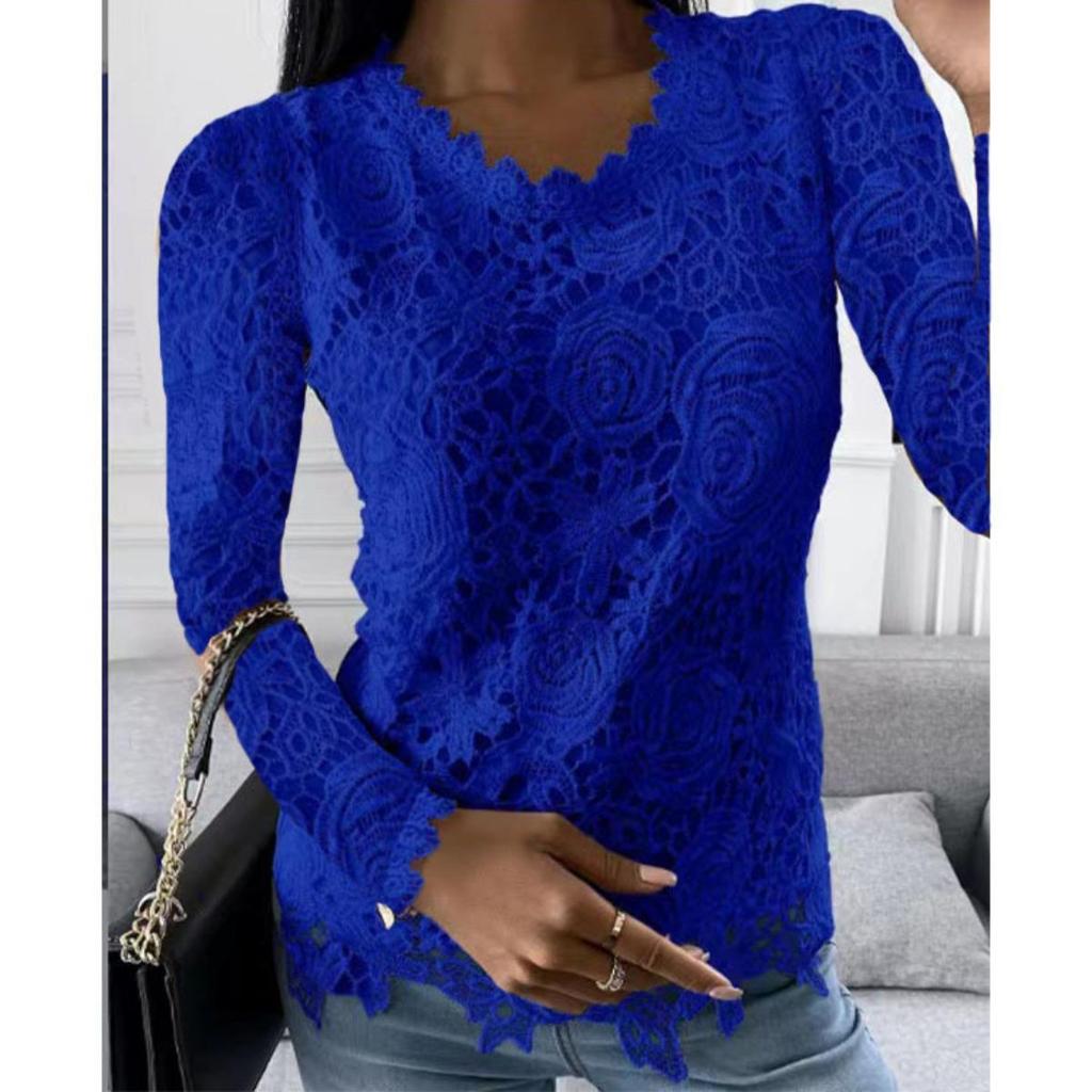 New Women's Long Sleeve Lace Top, Hot Popular Item for Fall Winter in America and Europe