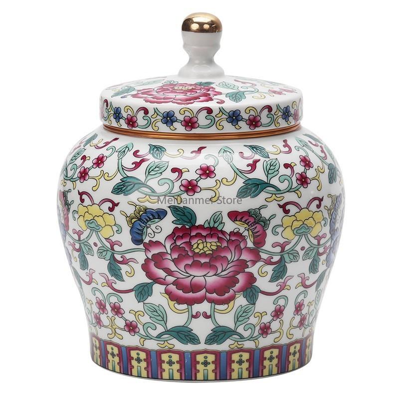 Ceramics Storage Jar Blue and White Ceramic Sealed Jar Food Moisture-proof Storage Jars Tea Storage Porcelain Organizer Gift
