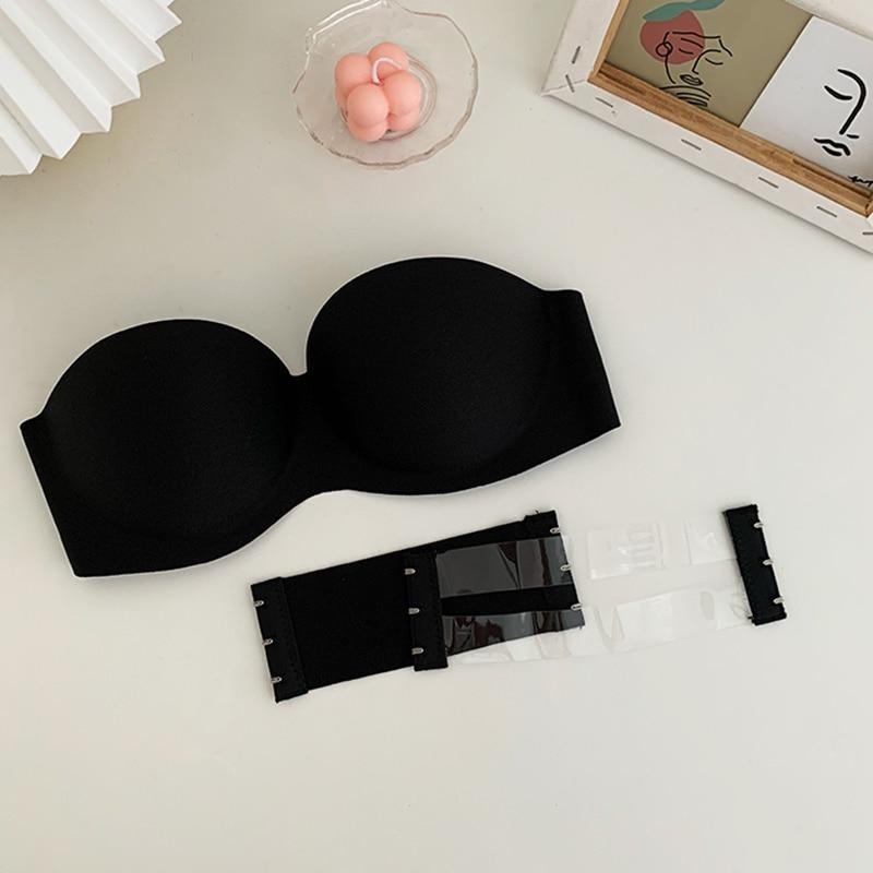 Sexy stroppeløse bh for kvinner Trådløs bralette mykt kvinneundertøy Sømløse bh for damer usynlig bh med 2 stk stropper YSL