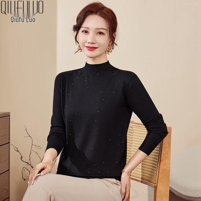 

Women s Thermal Mock Neck Knit Sweater M