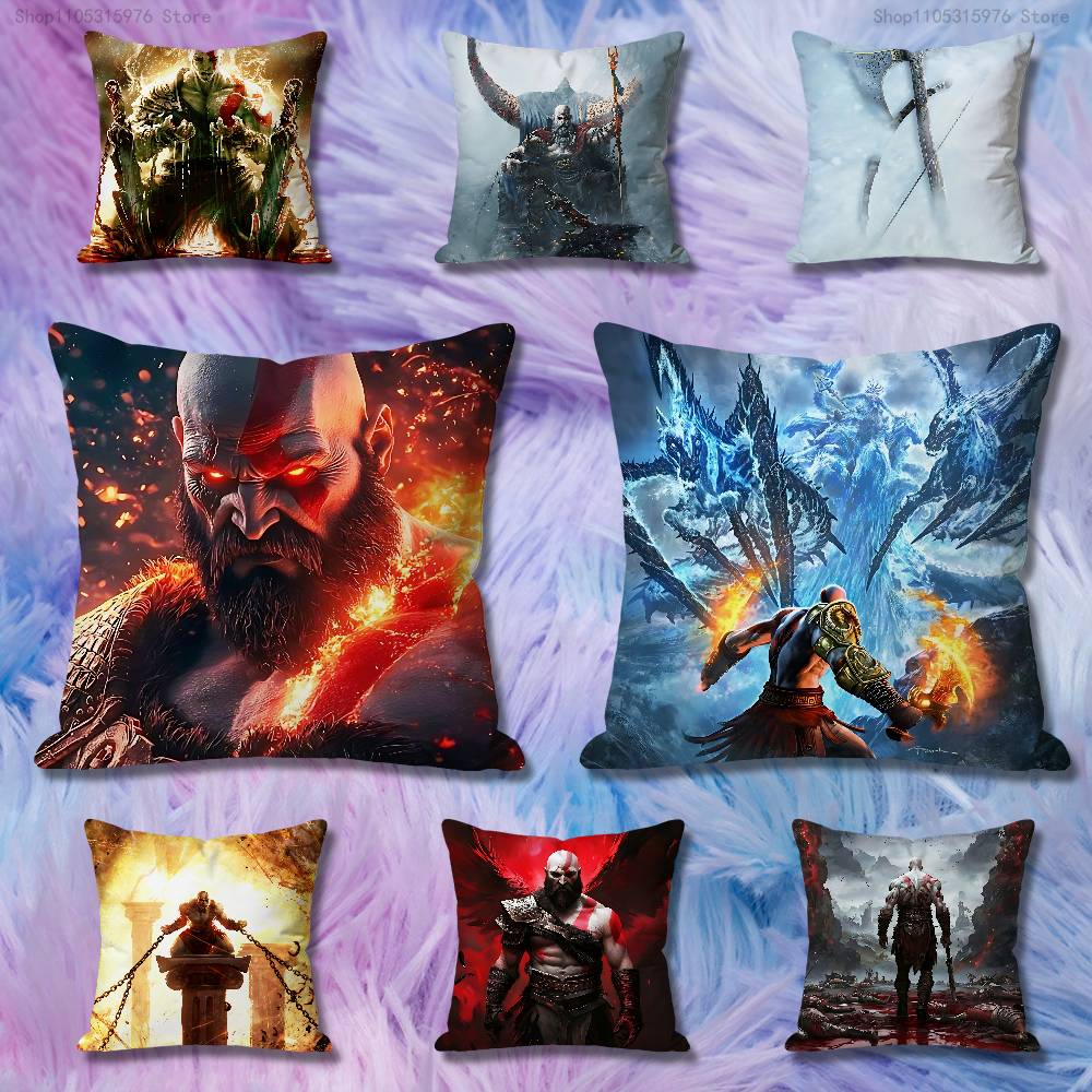 Game GGod of WWar Anime Celebrity Merchandise AllMatch Printed Pillow Case Sofa Car Office Room Decoration Protector