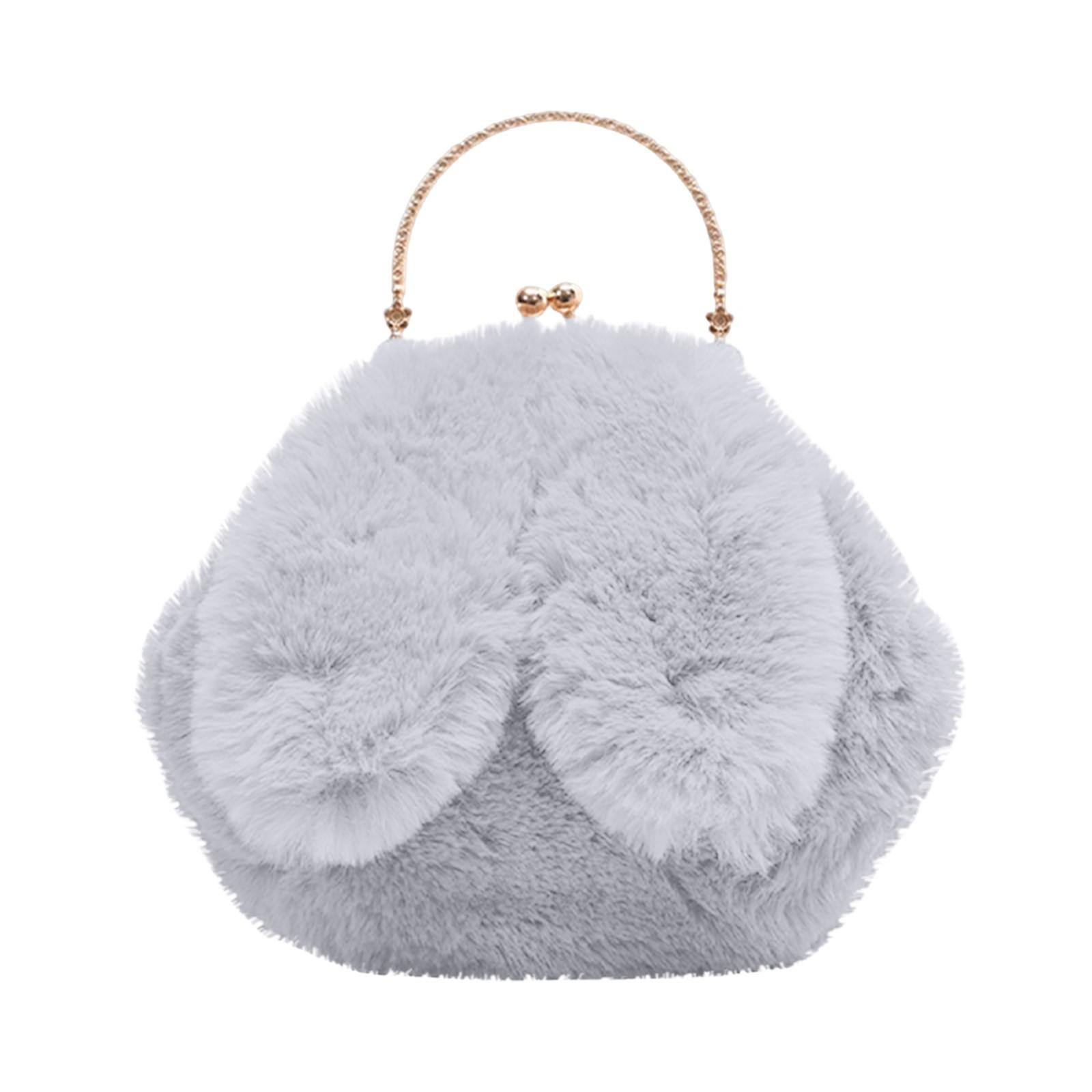 

Сумка через плечо с цепочкой, повседневная, ручная, модная, плюшевая, маленькая круглая сумка One Size