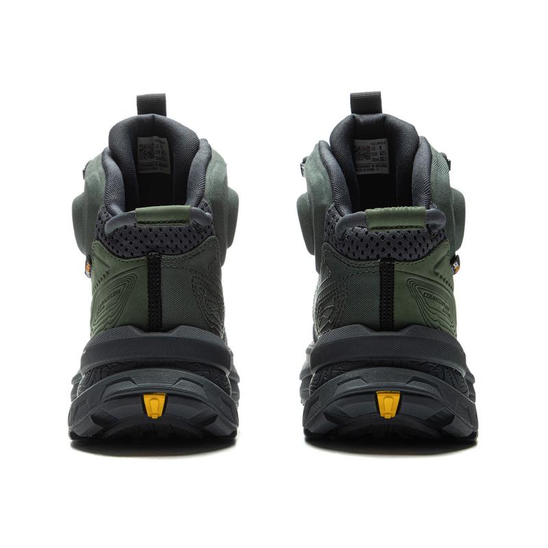 Li Ning CF River High Trendige Bequeme Outdoor Rutschfeste Abriebfeste High-Top Wanderschuhe Unisex Wanderschuhe Schwarz Grün AHTU015-2