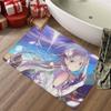 Emilia ReZero Anime Girl Floor Mat INS Style Soft Bedroom Floor House Laundry Room Mat Anti-skid Household Carpets