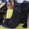 Fashion New 9cm Irregular High-heel Black Red Short Boots European American Autumn Winter Fashion High Heels Ankle Women Boots Sizes 43