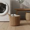 Woven Storage Basket with Handle Multi-Functional Handled Storage Basket Decorative Wicker Bin Versatile Long-Lasting