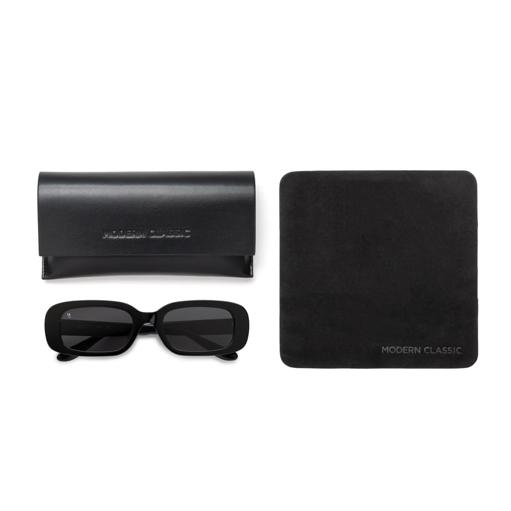 MODERN CLASSIC O Rectangle Sunglasses with Rounded UV UV400 Polarized Sabae Asian Includes Sunglasses Case Corners, Protection, Unisex, Protection,