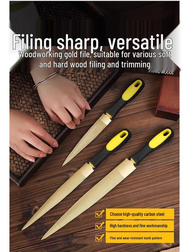 Tungsten Steel Coarse Tooth Hand File for Woodworking & Chainsaw - Wear-Resistant, Fine Finish