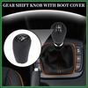 Motoforti 5 Speed Manual Gear Shift Knob - Car Gearbox Stick Shifter Lever Knob - for Mazda MX-5 Miata 2006-2012 Plastic Faux Leather Black - 1 Pc
