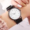 Modische leuchtende Uhr Damen-Kleber-Netzarmband Quarz-Uhr Damen-Uhr Nischen-Damen-Uhr