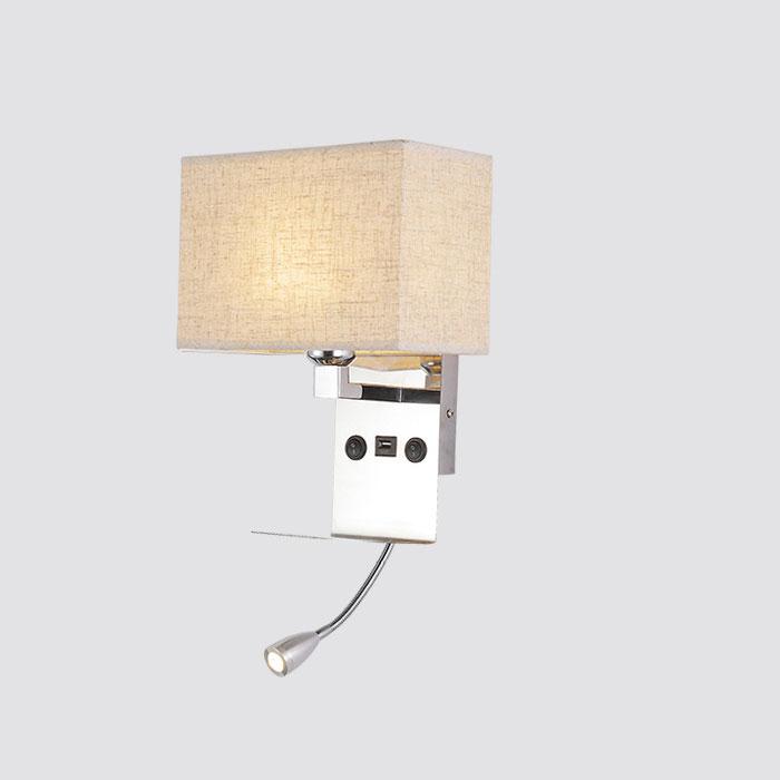Minimalist Wall Lamp Bedside Lamp Reading Lamp with Switch Mobile Phone Holder Rechargeable Hotel Bedroom Room Wall Lights