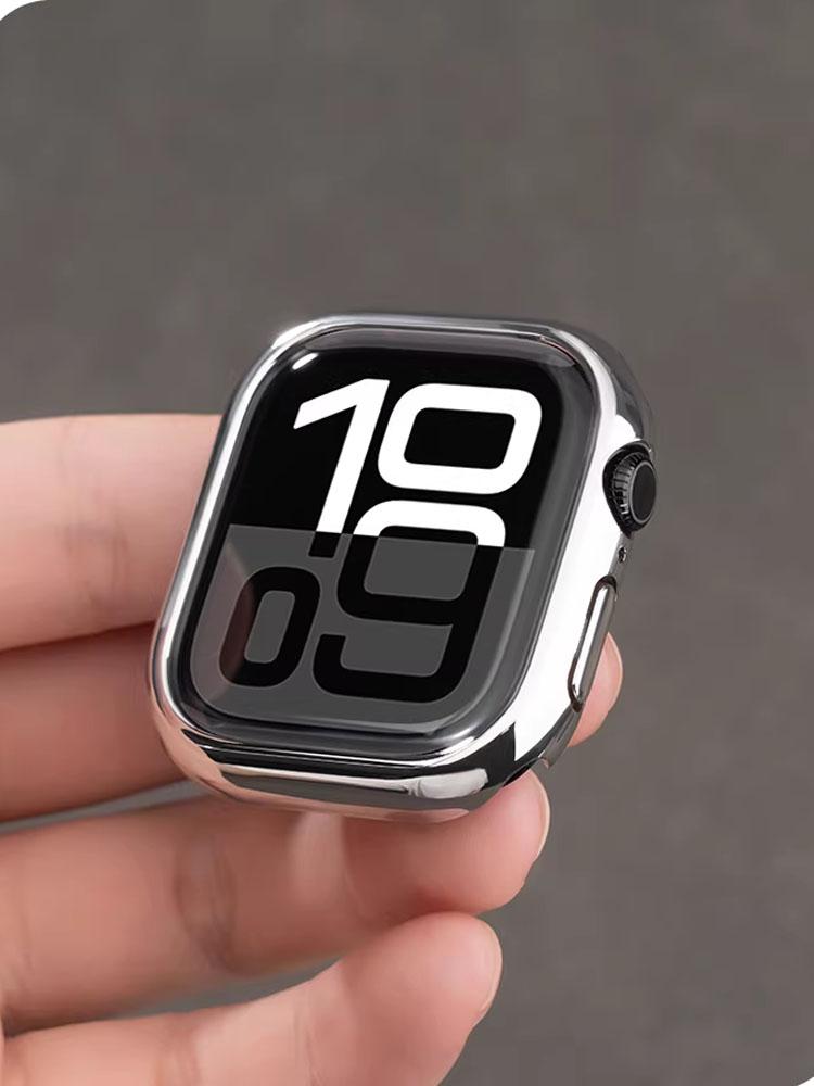 Cover For Apple Watch Case 46mm 42mm 45mm 41mm 44mm 40mm Series 11 10 9 7 8 6 SE Plating PC Bumper Shell iWatch Protective Cases