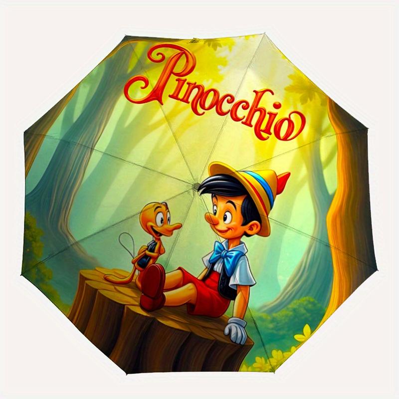 

1pc Pinocchio Automatic Umbrella - Cartoon Design, Lightweight & Portable, Travel Umbrella, Durable Canopy a0820036