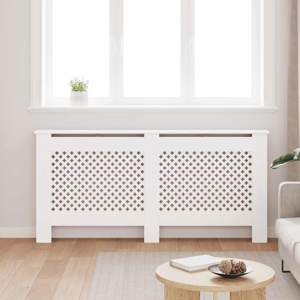 vidaXL Radiator Cover White 172×19×81.5 Cm MDF