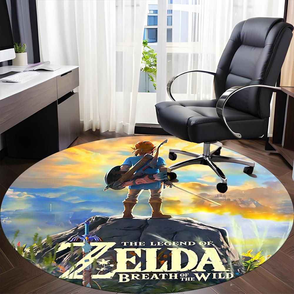 1pc Legend Zelda Office Round Area Rug, Bedroom Living Room Home Decor, Room Deco, Offic a1016221