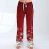 Women's Casual Fashion Christmas Printed Trousers Plush Casual Pants