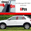 For Volkswagen VW T-ROC T ROC 2018   Car B C Pillar Middle Central Column PC Window Trim Decoration Protection Stickers