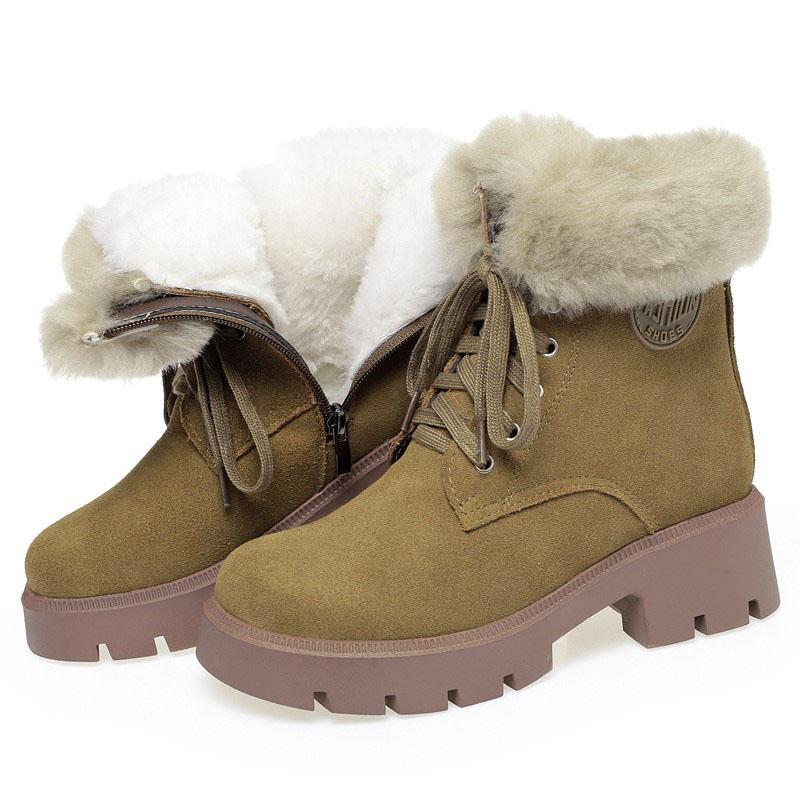Зимние сапоги для женщин из натуральной кожи замши натуральной шерсти женские зимние сапоги на платформе нескользящие женские ботильоны 41 6300₽