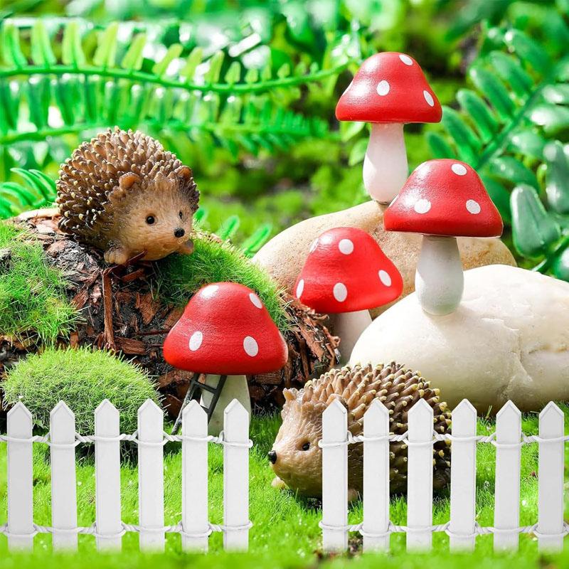 1Pcs 5x90cm Mini Wooden Fence for Miniature Fairy Garden Decoration White Flexible Small Wood Picket Fence Craft