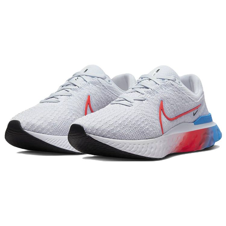 Nike React Infinity Run Flyknit 3 Grey Bright Crimson Women Sneakers Football-Grey Black Photo-Blue DV2178-001