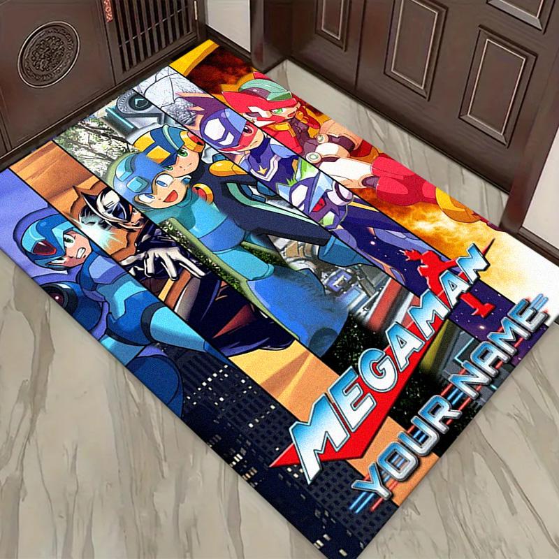 Name Custom Mega Man Anime Carpet Rug for Living Room Bedroom Home Sofa Decoration,Kids Play Non-slip Floor Mat