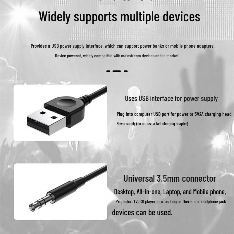 Atmosphere Light USB Wired Computer Speakers 2.0 - Compact Home/Office Sound System (Q9)