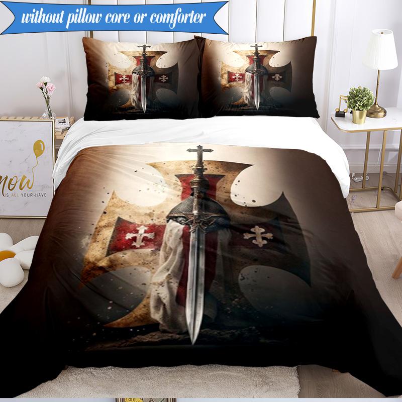 Knightly Crusader Armor 3pcs K-pop Music Group Bedding set,Ideal for Bedroom, Dormitory,Including Duvet Cover And 2pcs Pillowcases,Fan Gifts